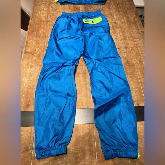 💙 90s Retro! Columbia Tracksuit Color Block Full Zip Neon Supreme Windbreaker - Picture 10 of 15